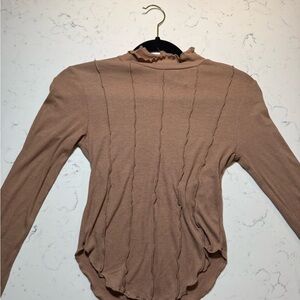 Elegant Tan Ruffled Women's Top